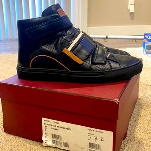 Men’s Bally Black Calf sneaker boot lace less, gently worn. Like new Size 11.